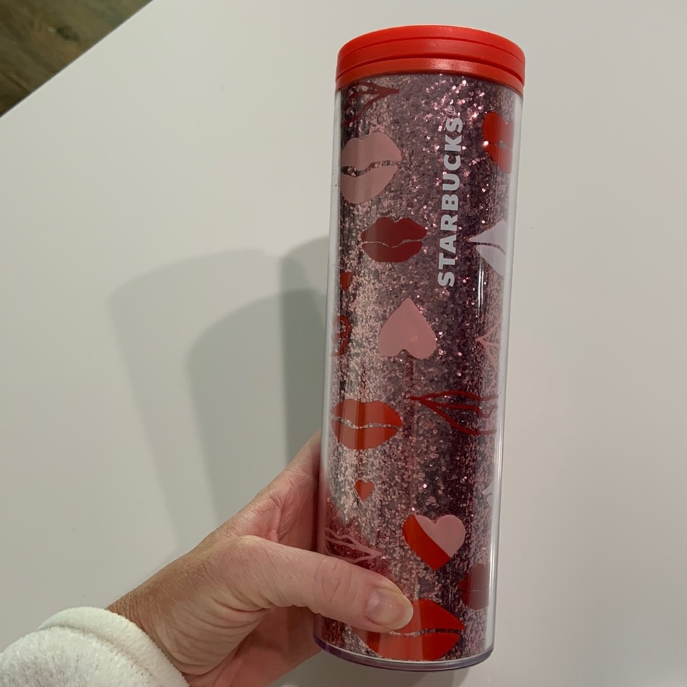 Starbucks Valentine Tumblr 16oz. Red glitter Valentine’s 2020 collection
